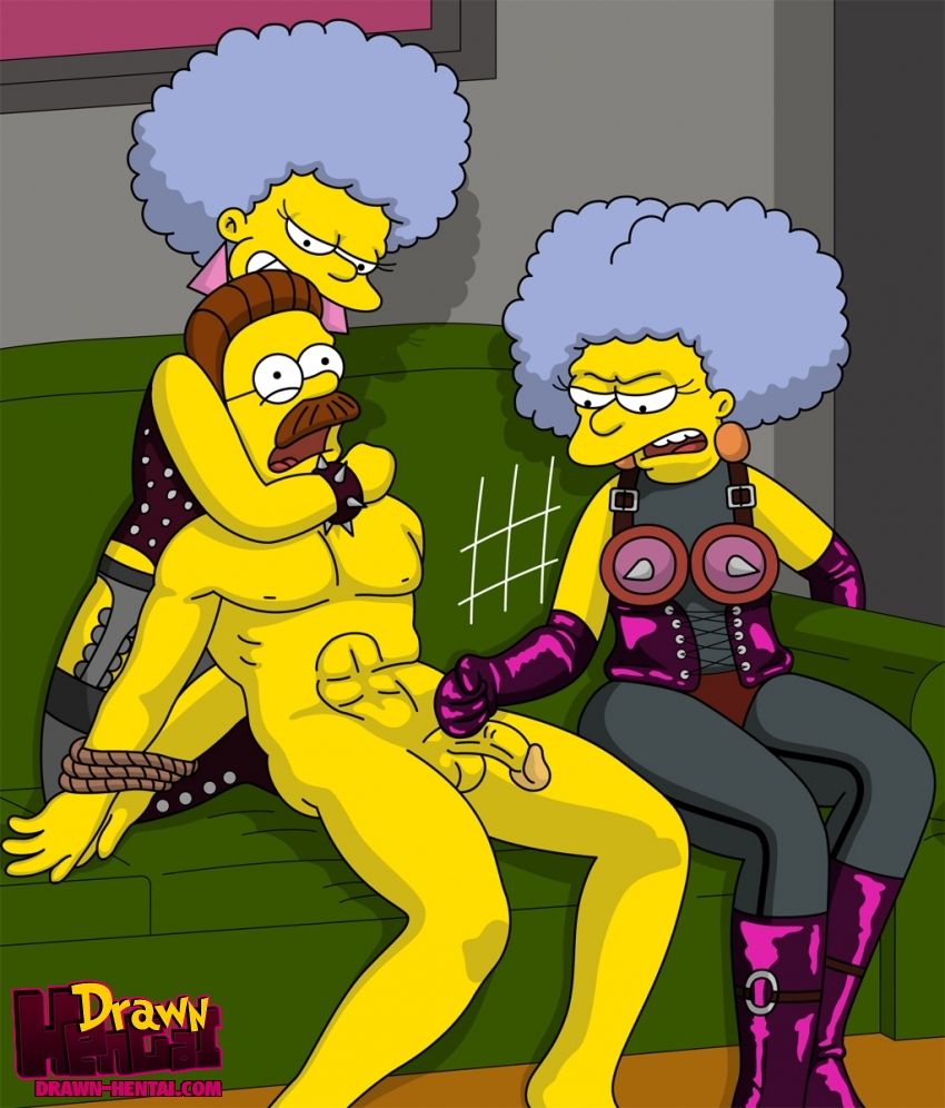 Simpsons - Patty and Selma Bouvier rape Ned Flanders.